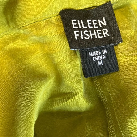 Eileen Fisher Silk Linen Blend Olive Green Pants - Picture 5 of 6